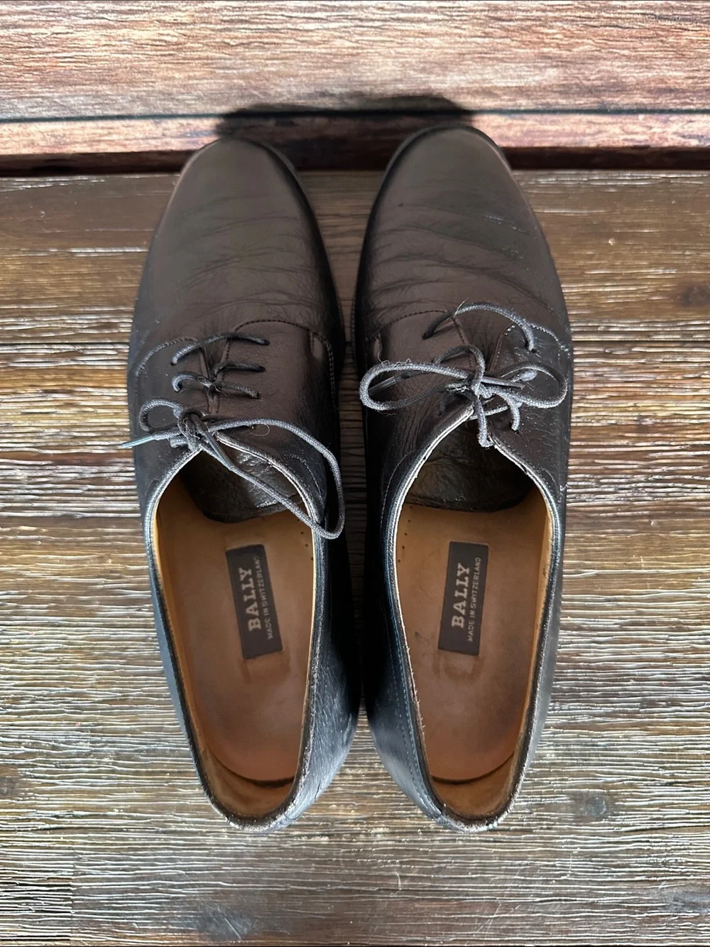Bally Black Leather Men's Derby Shoes